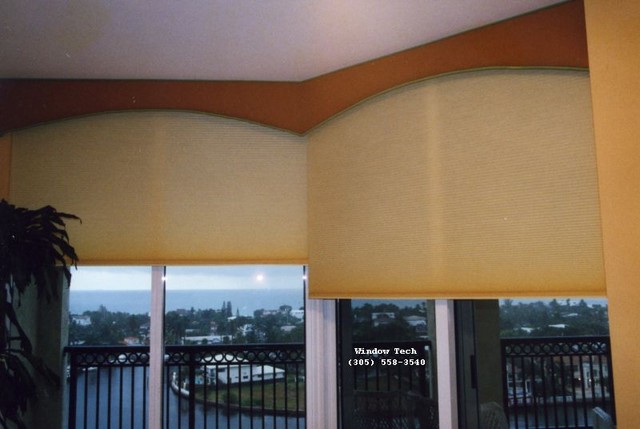 Arched Cornices w/ Duette shades