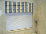 Waterfall Valance over a honeycomb pleated shade